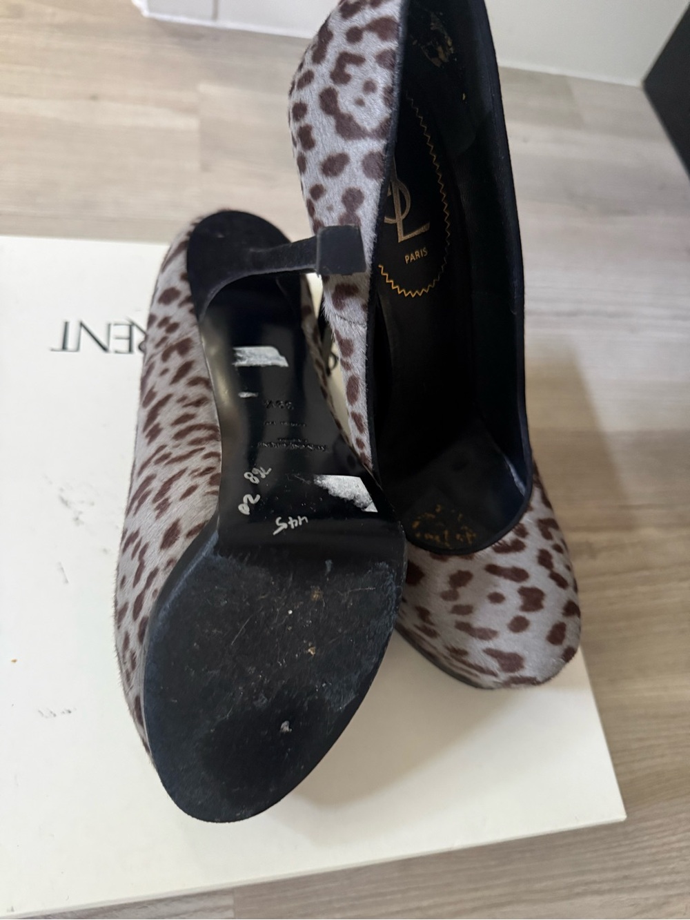 Saint Laurent Leopard-Print Platform Pumps - Brown/Black - Picture 4 of 6